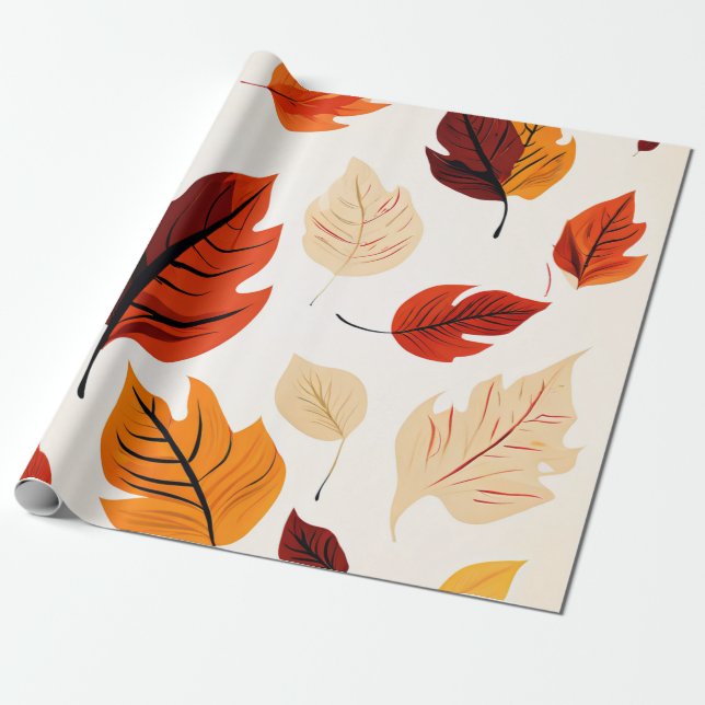 Amber Grove: Rustikale Blätter aus dem Herbst Geschenkpapier (Ungerollt)