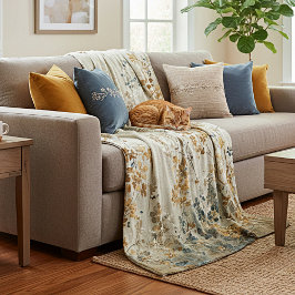 Amber meadow floral fleecedecke