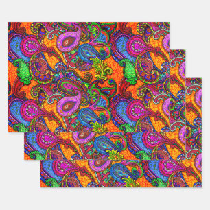Amber Melange Paisley Guitar Set Wrapping Paper Sh Geschenkpapier Set
