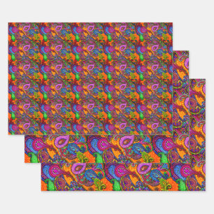 Amber Melange Paisley Guitar Set Wrapping Paper Sh Geschenkpapier Set