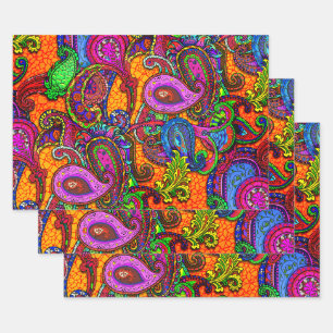 Amber Melange Paisley Guitar Set Wrapping Paper Sh Geschenkpapier Set