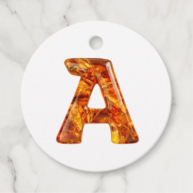 Amber Monogram A Ornament - Anpassbare Gestaltung Geschenkanhänger (Vorderseite)