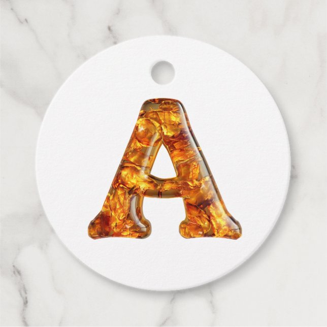 Amber Monogram A Ornament - Anpassbare Gestaltung Geschenkanhänger (Vorderseite)