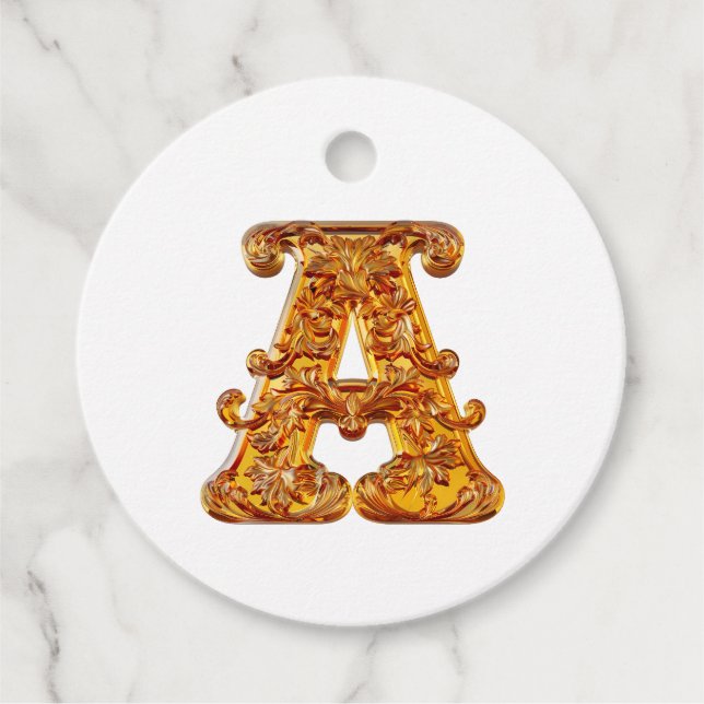 Amber Monogram A Ornament - Anpassbare Gestaltung Geschenkanhänger (Vorderseite)