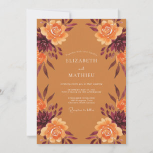 Amber Moody Florale Romanze Hochzeit Einladung