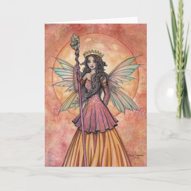 Amber Moon Fantasy Fairy Art von Molly Harrison Karte (Vorderseite)