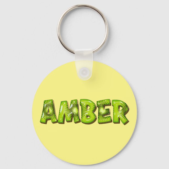Amber Name Kiwi Design Schlüsselanhänger (Vorderseite)
