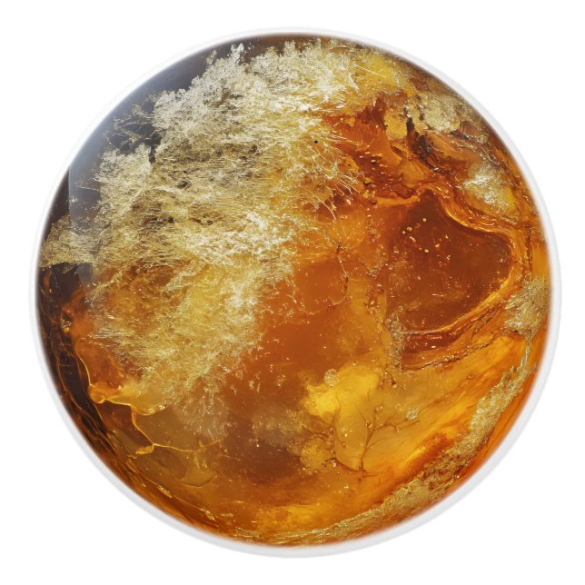 Amber Nature Pattern Keramikknauf (Vorderseite)