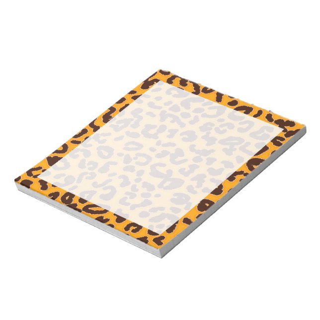 Amber Orange Leopard "Animal Print" Notizblock (Rotiert)