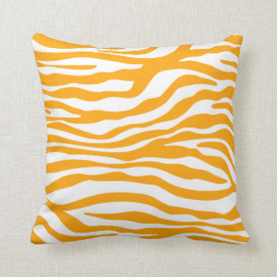 Amber Orange Zebra Animal Print Kissen