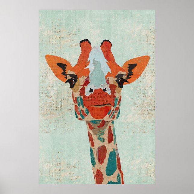 Amber Peeking Giraffe Art Poster (Vorne)