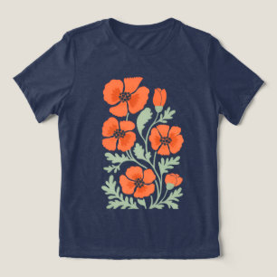 Amber Petal Damen Abstract Floral T-Shirt Tri-Blend Shirt