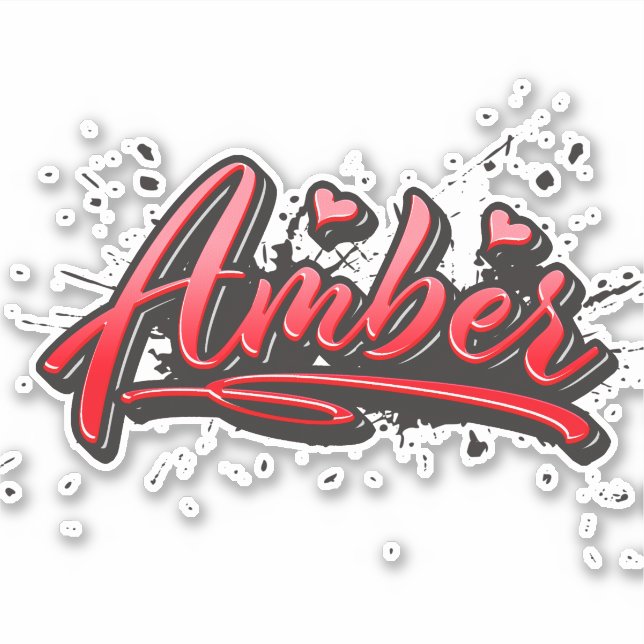 Amber red Heart Graffiti Aufkleber Sticker (Vorderseite)