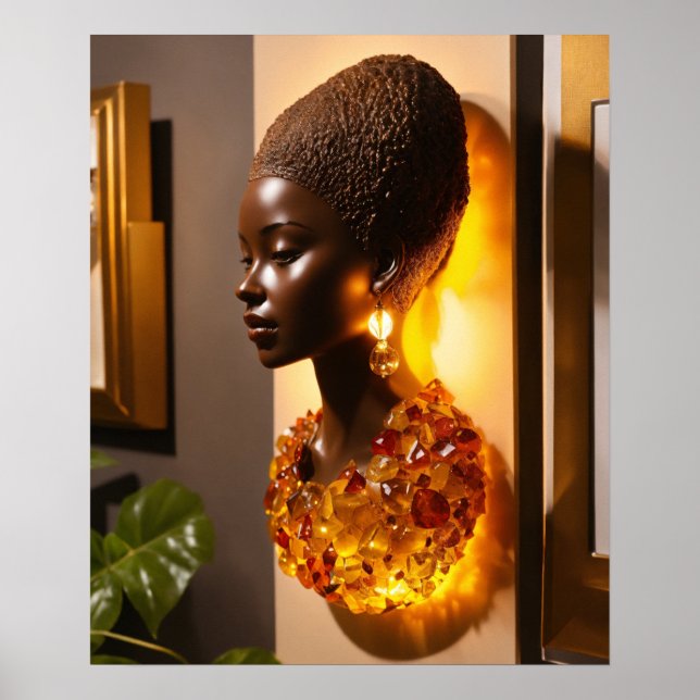Amber Resin Sculpture - Elegante Wand an Wand Poster (Vorne)
