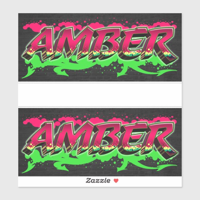 Amber Vorname Name Graffiti Aufkleber Sticker (Blatt)