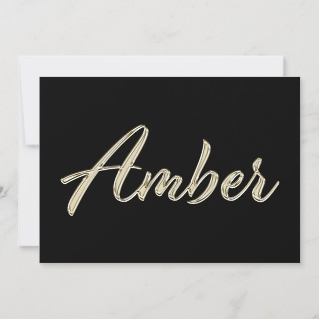 Amber white gold Handwriting Karte (Vorderseite)