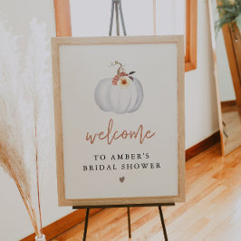 AMBER White Pumpkin Fall Brautparty Willkommen Poster