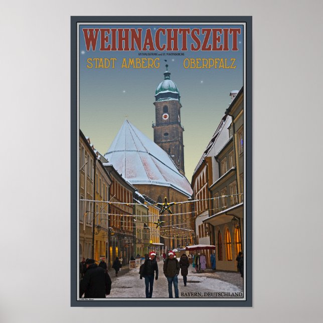 Amberg Christmas - Rathausstrasse Poster (Vorne)