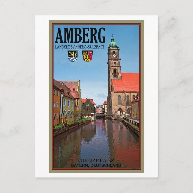 Amberg - Fluss Vils Postkarte (Vorderseite)