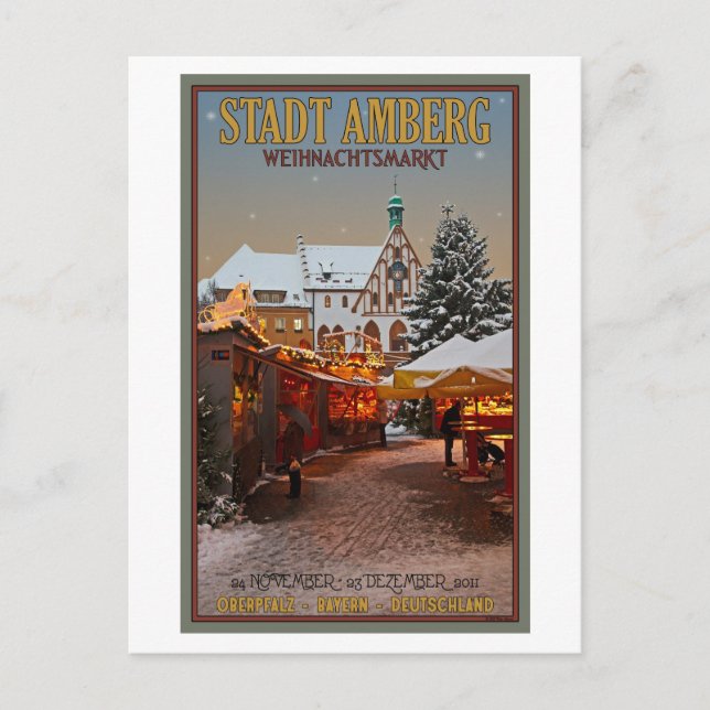 Amberg Weihnachtsmarkt Postkarte (Vorderseite)