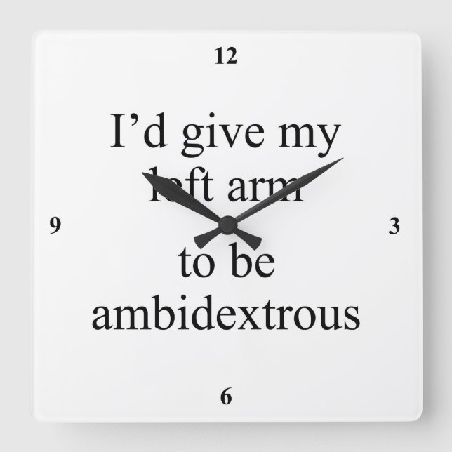 Ambidexteros. Quadratische Wanduhr (Vorderseite)