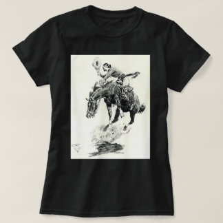 AmbiguiTee Art Western Rodeo Cowgirl Riding T-Shirt