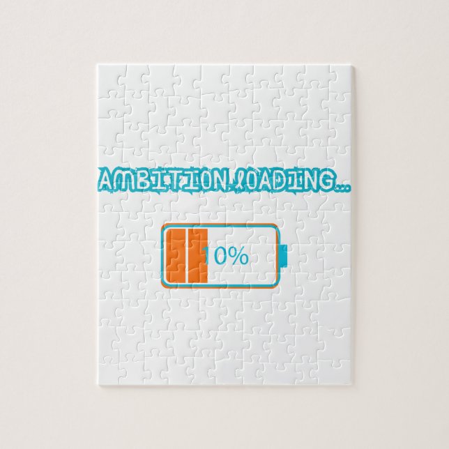 Ambition Loading… 10% | Motivational Battery Low F Puzzle (Vertikal)