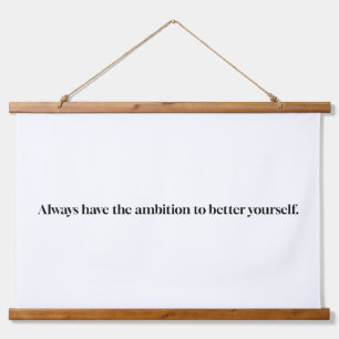 Ambition Wood Topped Wall Tapestry Wandteppich Mit Holzrahmen