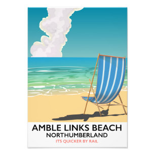 Amble Links Beach Northumberland Reiseplakat Fotodruck