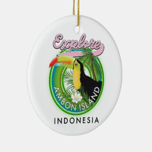 Ambon Island Indonesien - Reiselogo Keramik Ornament