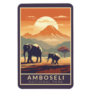 Amboseli-Nationalpark Kenia Reise Kunst Vintage Magnet