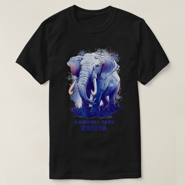 Amboseli Park Kenya Safari Nationalpark Spiel Rese T-Shirt (Design vorne)