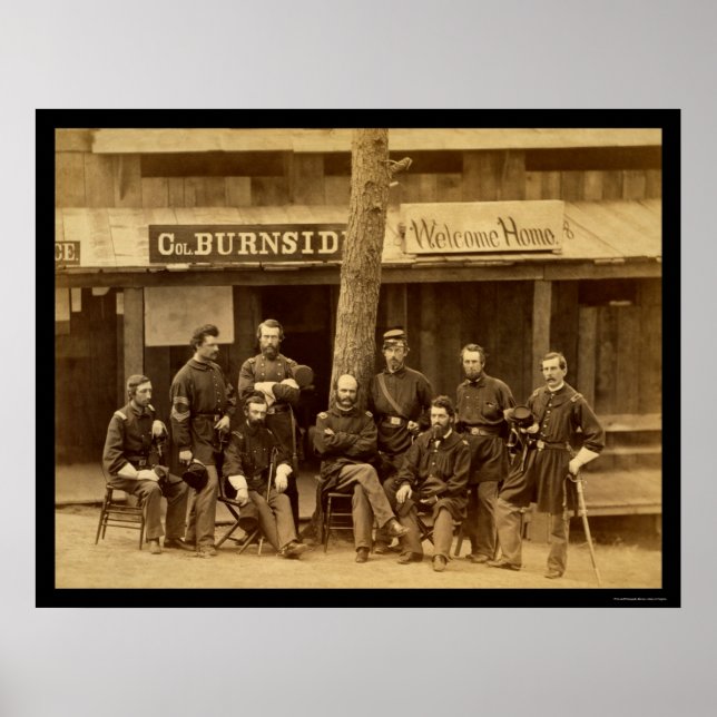 Ambrose Everett Burnside mit RI Volunteers 1861 Poster (Vorne)