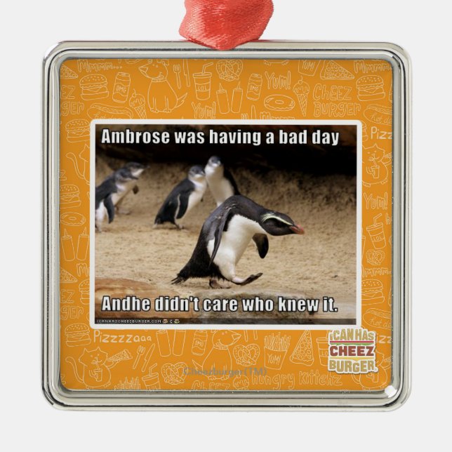 Ambrose hatte einen schlechten Tag Silbernes Ornament (Vorne)
