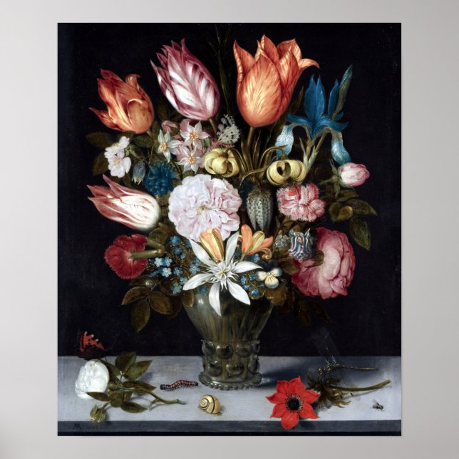 Ambrosius Bosschaert Blume in Glass Poster (Vorne)