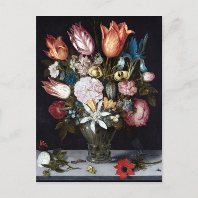 Ambrosius Bosschaert Blume in Glass Postkarte (Vorderseite)