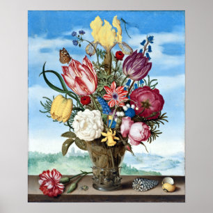 Ambrosius Bosschaert Bouquet von Blume an einer Ka Poster