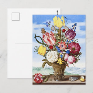 Ambrosius Bosschaert Bouquet von Blume an einer Ka Postkarte