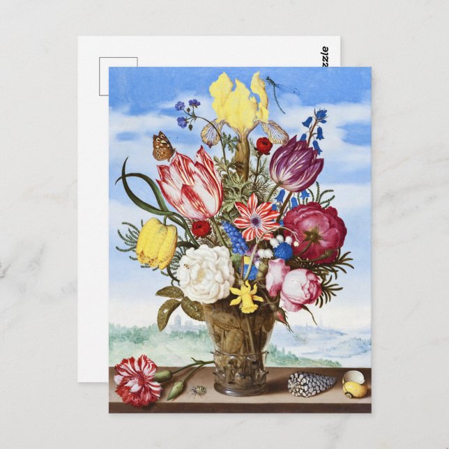 Ambrosius Bosschaert Bouquet von Blume an einer Ka Postkarte (Vorne/Hinten)