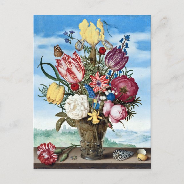 Ambrosius Bosschaert Bouquet von Blume an einer Ka Postkarte (Vorderseite)