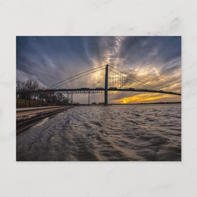 Ambsassador Brücke über den Detroit River Postkarte (Vorderseite)