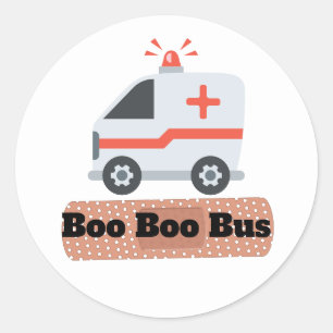 Ambulance Boo Boo Bus, EMS Spaß Runder Aufkleber