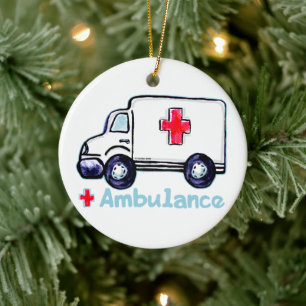 Ambulance-individuelle Name-Ornament Keramik Ornament