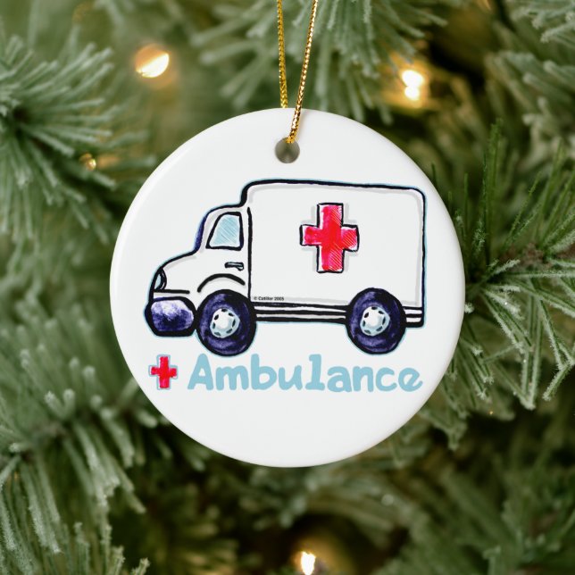 Ambulance-individuelle Name-Ornament Keramik Ornament (Baum)