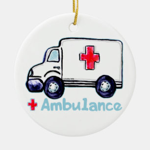 Ambulance-individuelle Name-Ornament Keramik Ornament