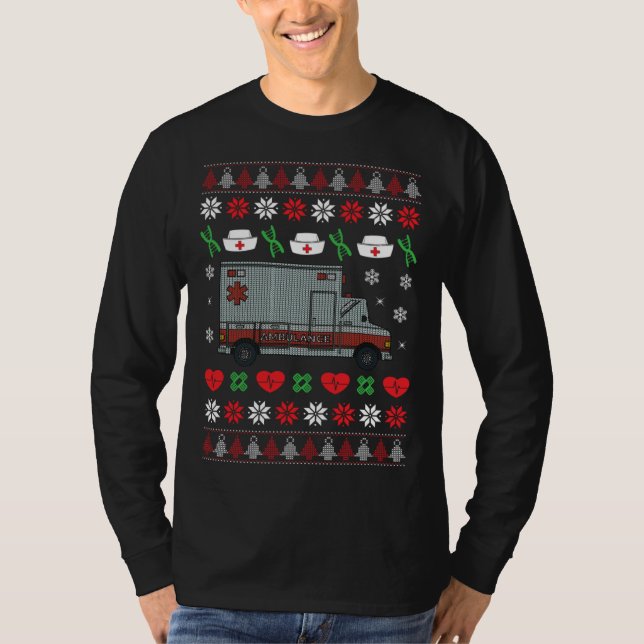 Ambulance Paramedic Holiday  Hospital Van Ugly Chr T-Shirt (Vorderseite)