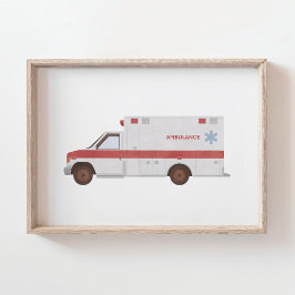 Ambulance Print Kids Room Dekoration