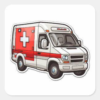 Ambulanzaufkleber - Geschenk für EMT und Sanitäter Quadratischer Aufkleber