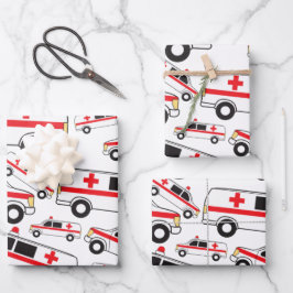Ambulanzmuster Geschenkpapier Set
