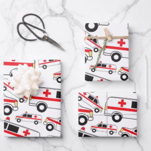 Ambulanzmuster Geschenkpapier Set